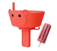 Portable Ice Cream Holder - Silicone Easy to Grip with Built In Straw, Ice Pop Holders for Kids Ideal for Indoor, Outdoor, Beach, Camping, Picnic, Pool, and School Use