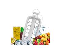 Portable ice cube tray with 17 compartments for cocktails, whisky, champagne, beer and juice (white)