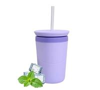 Portable Ice Cylinder, Mini Drinks Cup, 8oz Ice Mold with Lid and Straw, Easy Release Cocktail Maker, Sturdy Cylinder with Spill Proof Design, Drink Accessory for Whiskey Soda