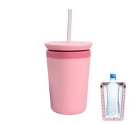 Portable Ice Cylinder, Mini Drinks Cup, 8oz Ice Mold with Lid and Straw, Easy Release Cocktail Maker, Sturdy Cylinder with Spill Proof Design, Drink Accessory for Whiskey Soda