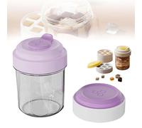 Portable Iced Coffee Cup with Ice Tray, Reusable Ice Cup with Quick Release Lid, Cold Drink Tumbler for Coffee, Juice, Iced Beverages, One-Press Release for Office, Home (Purple,5PCS)