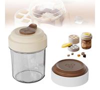 Portable Iced Coffee Cup with Ice Tray, Reusable Ice Cup with Quick Release Lid, Cold Drink Tumbler for Coffee, Juice, Iced Beverages, One-Press Release for Office, Home (Brown,2PCS)