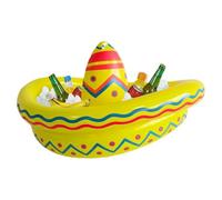 Portable Inflatable Sombrero Style Cooler Wine Ice Bucket Floating Beverage Holder Chiller For Pool Beach Picnic Camping Trip Vacation Hotel Stay Backyard Gathering Themed Use For Men