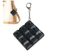Portable Keyboard Fidget, Toy Keyring with Light, 3 Inches Keyboard Keychain Fidget with Multiple Functions, Stress Relief Toy Portable Design, Classroom Office School Party Stocking