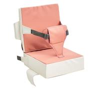 Portable Kids Booster Seat, Anti Scratch Booster Seat, Adjustable Travel Booster Seat for Kids, Safe Thick Support Cushion with Elasticity Straps 13.39x13.39" for Home, Travel (Pink, Orange, Gray)