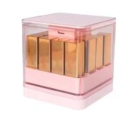 Portable Lipstick Organizer, Compact Perfume Storage, 12 Compartments Clear Container, Ideal for Home, Bathrooms, Travel, Makeup Storing, Displaying 5.2x4.69x4.69 Inch