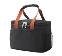 Portable Lunch Bag Large Capacity Shoulder Bento Storage Bags Portable Picnic Bag Lunch Bag With Shoulder Strap Waterproof Leak-Proof Lunch Bag Suitable For Work School Picnic Beach(Black C)