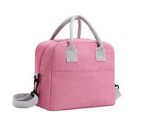 Portable Lunch Bag Large Capacity Shoulder Bento Storage Bags Portable Picnic Bag Lunch Bag With Shoulder Strap Waterproof Leak-Proof Lunch Bag Suitable For Work School Picnic Beach(Pink)