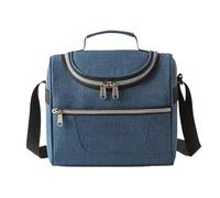 Portable Lunch Bag Large Capacity Shoulder Bento Storage Bags Portable Picnic Bag Lunch Bag With Shoulder Strap Waterproof Leak-Proof Lunch Bag Suitable For Work School Picnic Beach(Navy Blue)