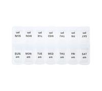 Portable Medicine Box - 7 Days 2 Times a Day Am/pm Medicine Planner | 14 Compartments Travel Pill Dispenser | for Mêdicine Supplement Fish Oil, Portable Pill Box Weekly