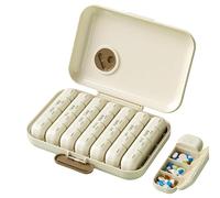 Portable Medicine Box, Travel Pill Container, 7 Day Pill Box Organizer, Aesthetic Daily Pill Organizer With Large Opening, Easy Pill Dispenser For Medicine Storage And Travel