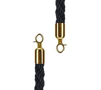 Portable Mini Crowd Control Ropes for Birthday Party/Celebration/Opening Ceremony,3mm Bold Twisted Hemp Rope, 1.5m Long(Black)
