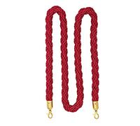 Portable Mini Crowd Control Ropes for Indoor & Outdoor Queue Partition,6.56ft/9.84ft/13.1ft Long VIP Braided Stanchion Hemp Rope(Red,3m/9.84ft)