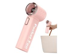 Portable Mini Fan - Digital Display Handheld Cooler, 5.43 Inches Personal Cooling Device, Summer Essential with Five Speed Control, Travel Gear with Rechargeable Battery, Cooling Mini Fan for Home