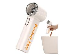 Portable Mini Fan - Digital Display Handheld Cooler, 5.43 Inches Personal Cooling Device, Summer Essential with Five Speed Control, Travel Gear with Rechargeable Battery, Cooling Mini Fan for Home