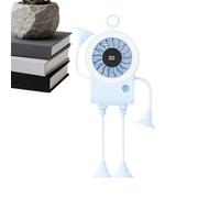 Portable Mini Fan - Suction Cup Hands Free Cooling Device for Travel Use | Rechargeable Compact Air Circulator with Digital Display, Adjustable Speed Outdoor Indoor for Home Office Bedroom Accessory