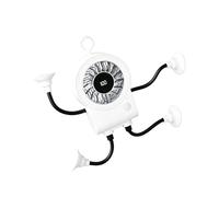 Portable Mini Fan - Suction Cup Hands Free Cooling Device for Travel Use | Rechargeable Compact Air Circulator with Digital Display, Adjustable Speed Outdoor Indoor for Home Office Bedroom Accessory