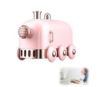 Portable Mini Humidifier,300ml Ultrasonic Humidifier Retro Train,Aroma Air Cool Mist Diffuser, USB Charge, Auto Shut Off for Desktop/Office/Bedroom (Pink)