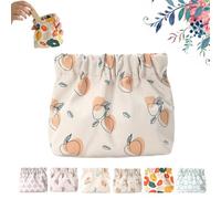 Portable Mini Storage Bag for Purse, Treadcrck-U Portable Mini Storage Bags, Mini Portable Storage Bags, No Zipper Self-Closing Portable Mini Travel Makeup Bags Accessories Organizer (Apricot)