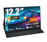 Portable Monitor 12,2 Zoll, 60 Hz 1200P 100% sRGB USB-C,Mini-HDMI,with VESA Tragbarer Ultra Slim Portable Laptop Monitor for Office Game