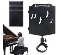Portable Music Stand, Lightweight Foldable Sheet Holder 22.5x17.5x5cm, Adjustable Display Rack for Music Books and String Instrument Accessories, Black