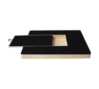 Portable Nail Care, Dog Scratcher, 12.6x9.84x1.18 Inches Compact Scratch Board with Nail Trimmer System, Solid Wood Grooming Pad Tool, Corner Drawer Design Style, Pet Training Home Use