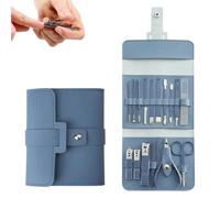 Portable Nail Clipper Set 12/16PCS, Nail Clippers and Beauty Tool Portable Set, Foldable Household Nail Clippers Sets for Both Men and Women (Blue,16pcs)