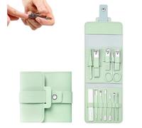 Portable Nail Clipper Set 12/16PCS, Nail Clippers and Beauty Tool Portable Set, Foldable Household Nail Clippers Sets for Both Men and Women (Green,12pcs)