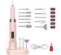 Portable Nail Drill, Electric Nail Filer, Nail Grinder Drill, Nail Drill with Charging Base, Cordless Nail Drill with 3 Modes Portable Electric Nail Grinder for Home Nail Salon and Professional Use