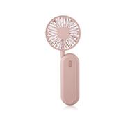 Portable Neck Fan(Powder), Mini USB Neck Fan, 360 Free Rotation, with Rechargeable 1200mAh Battery Quiet 3 Speed Fan, Foldable for Office Table Campin