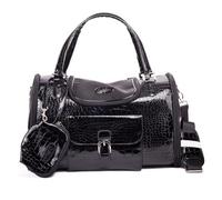 Portable Outing Pet Bag, Breathable PU and Mesh Dog and Cat Carrying Bag, Car Pet Supplies Shoulder Bag Handbags, Hand Carrier Pet Supplies Cage with Safety Rope(Black,M)