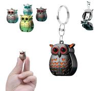 Portable Owl Keychain Nail Clipper, 2025 New 2-in-1 Foldable Owl Nail Clippers with Nail File, Ultra Sharp Stainless Steel Mini Fingernail Clippers,Travel Size Nail Care Gifts (black)