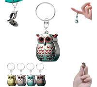 Portable Owl Keychain Nail Clipper, 2025 New Foldable Mini Nail Clippers with Nail File, German Professional Stainless Steel Mini Nail Clippers, Unique Owl Keychain Gifts (Rose Gold)