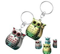 Portable Owl Keychain Nail Clipper, Foldable Mini Nail Clippers, 2025 New 2-in-1 Foldable Owl Nail Clippers with Nail File, German Professional Stainless Steel Mini Nail (Yellow+Silver)