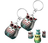 Portable Owl Keychain Nail Clipper, Foldable Mini Nail Clippers, 2025 New 2-in-1 Foldable Owl Nail Clippers with Nail File, German Professional Stainless Steel Mini Nail (Silver*2)