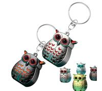 Portable Owl Keychain Nail Clipper, Foldable Mini Nail Clippers, 2025 New 2-in-1 Foldable Owl Nail Clippers with Nail File, German Professional Stainless Steel Mini Nail (Silver+Gray)