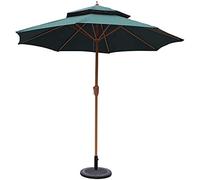 Portable parasols ? 9ft / 270cm Double Top Garden Patio Umbrella with Crank Handle, Sun Shade Waterproof Protection For Terrace, Balcony, Po
