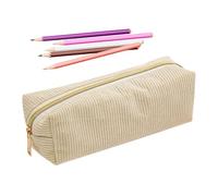 Portable Pencil Box - 7.87 Inch Portable Pencil Case | Corduroy Stationery Organizer - Lightweight 34g zipper pencils bag for school office travel art classes keeping pens markers and supplies