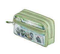 Portable Pencil Case, Large Capacity Transparent Pen Bag, Cute Aesthetic School Supplies, Stationery Organizer For Teen Girls, Woven Fabric, Storage Case Pens and Pencils