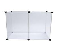 Portable Pet Fence | Easy Assembly Translucent Plastic Enclosure for Small Medium Dogs/Cats/Rabbits | Indoor & Outdoor Playpen with 6 or 12 Panels (6 Pieces L(13x7x2.6cm/5.1x2.8x1in))