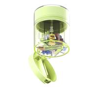 Portable Pill Box, Travel Pill Organizer, 7-Compartment Storage with Built-In Cutter, Compact Pocket Case, Perfect for Medication, VitaminsCamping, Family Travel, 5x5x7cm White Coffee Blue Green