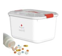 Portable Pill Container, Dustproof Lozenge Organizer, Multilayer Medication Box, Compact Design, Secure Storage, (8.43x11.46x7.17 Inches), Ideal For Carrying Pills And Bandages