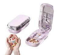 Portable Pill Cutter for Cutting Multiple Pills,1/2 1/3 1/4 Pill Cutter Splitter for Large, Small and Tiny Pills,Stainless Steel Blade Cutters,Centering Alignment Device,Daily Pill Case (Pink)
