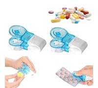 Portable Pill Taker, Small Pills Dispenser Remover, Portable Tablet Dispenser, Tablets Pills Blister Pack Opener Assistance Tool, Storage Box Medication Dispenser (2pcs)