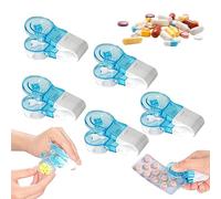 Portable Pill Taker, Small Pills Dispenser Remover, Portable Tablet Dispenser, Tablets Pills Blister Pack Opener Assistance Tool, Storage Box Medication Dispenser (5pcs)