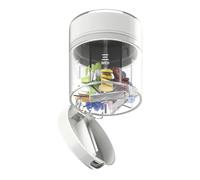 Portable Pills Box, Travel Pill Organizer with 7 Compartments Built-in Cutter, Compact Medication Supplement Container, for Pocket, Camping, Daily and Travel Use, 1.97x1.97x2.76in