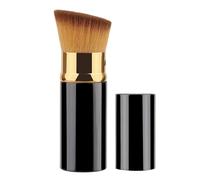 Portable Powder Brush, 3.5x0.91 Inches, Fiber, Dustproof Cap, Compact Design, Smooth Application, Foundation, Blush, Bronzer, Travel, Makeup, Vanity