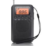 Portable Radio Mini Pocket Radio with Speaker FM/AM Digital Stereo DSP Receiver with Alarm Clock and