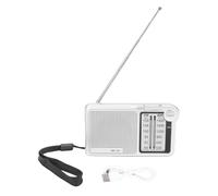 Portable Radio, Pocket Rechargeable Radios Compact and Convenient with 21cm Long Antenna FM Am 3.5mm Headphone Jack Clear Sound Quality for Study Work Life (Negro)