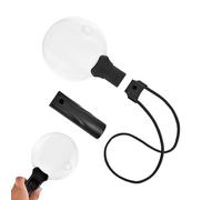 Portable Reading Magnifier, 5X 10X Hands-Free Magnifying Tool, Adjustable Lens with LED Light, Ergonomic Design for Adults, Men, Women, Elderly, Indoor, Outdoor, Electronic Repair, Crafting, Sewing